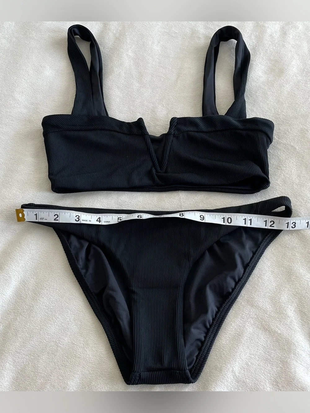 L*Space Ribbed Bikini Set Lee Lee Top & Lennox Classic Bottom Small Black Bikini